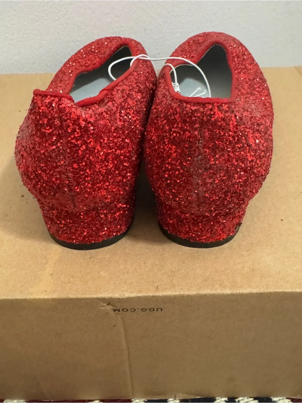 NEW Xhilaration Ruby Red Glitter Block Heel Slipper Party Dress Shoes Size 3